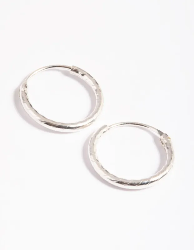 Sterling Silver Twisted Rope Hoop Earrings sold by lovisa