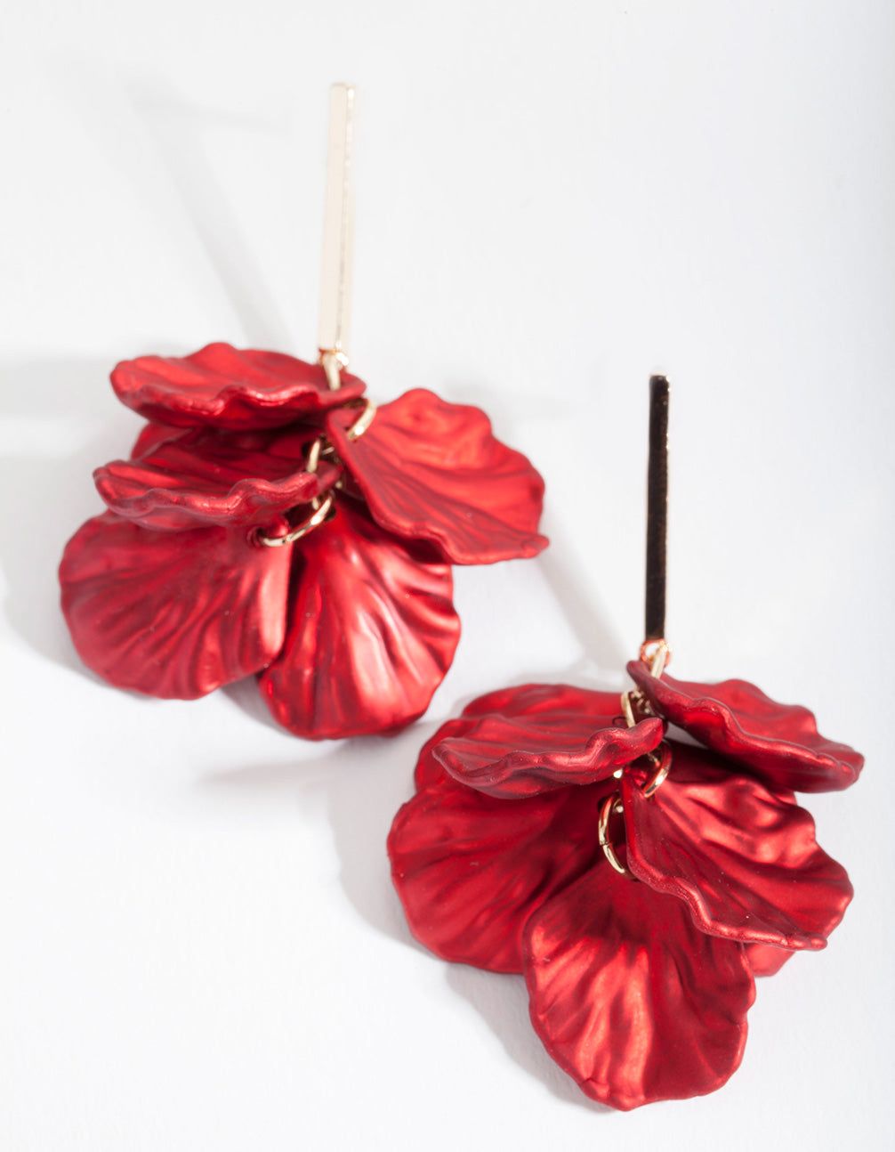Red Petal Drop Earrings sold by lovisa