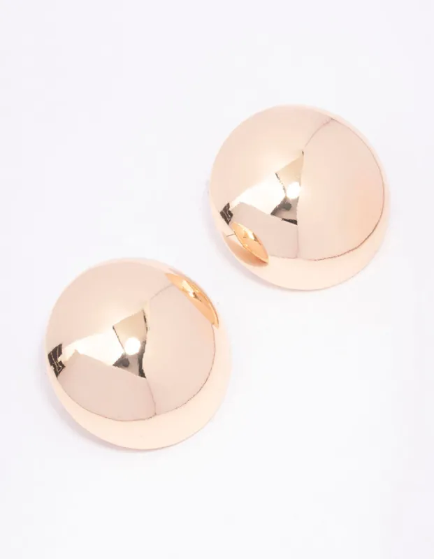 Gold Large Dome Stud Earrings sold by lovisa