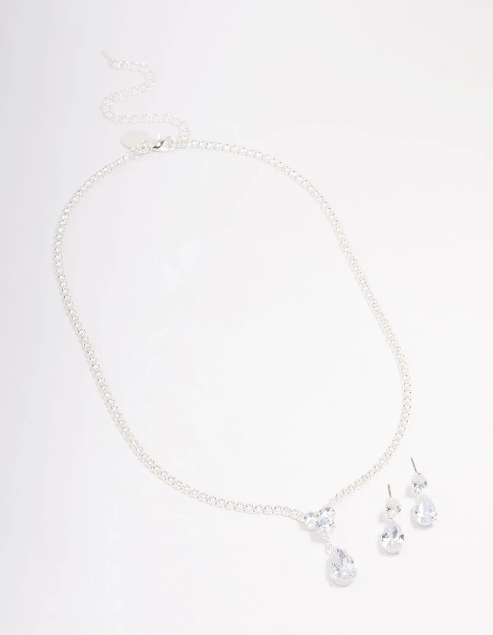 Silver Solitaire Necklace & Earring Jewellery Set sold by lovisa product image thumbnail 2