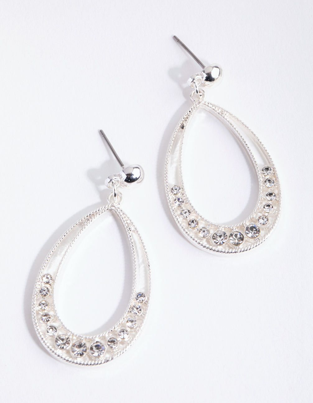 Silver Open Oval Drop Earrings sold by lovisa