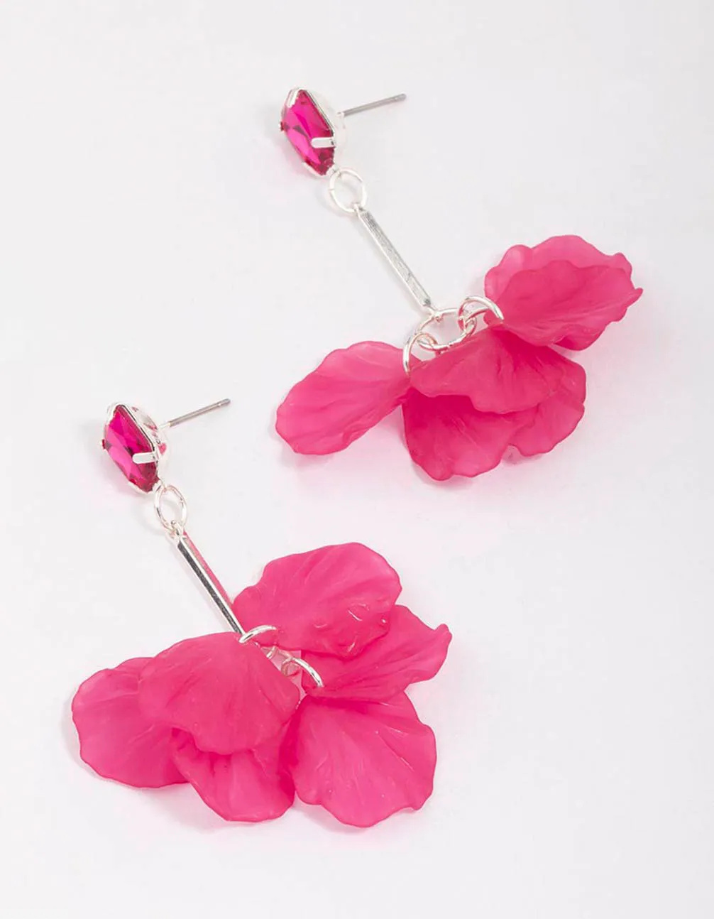 Pink Petal Flower Drop Earrings sold by lovisa