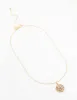 Gold Diamante Flower Disc Necklace sold by lovisa