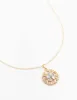 Gold Diamante Flower Disc Necklace sold by lovisa