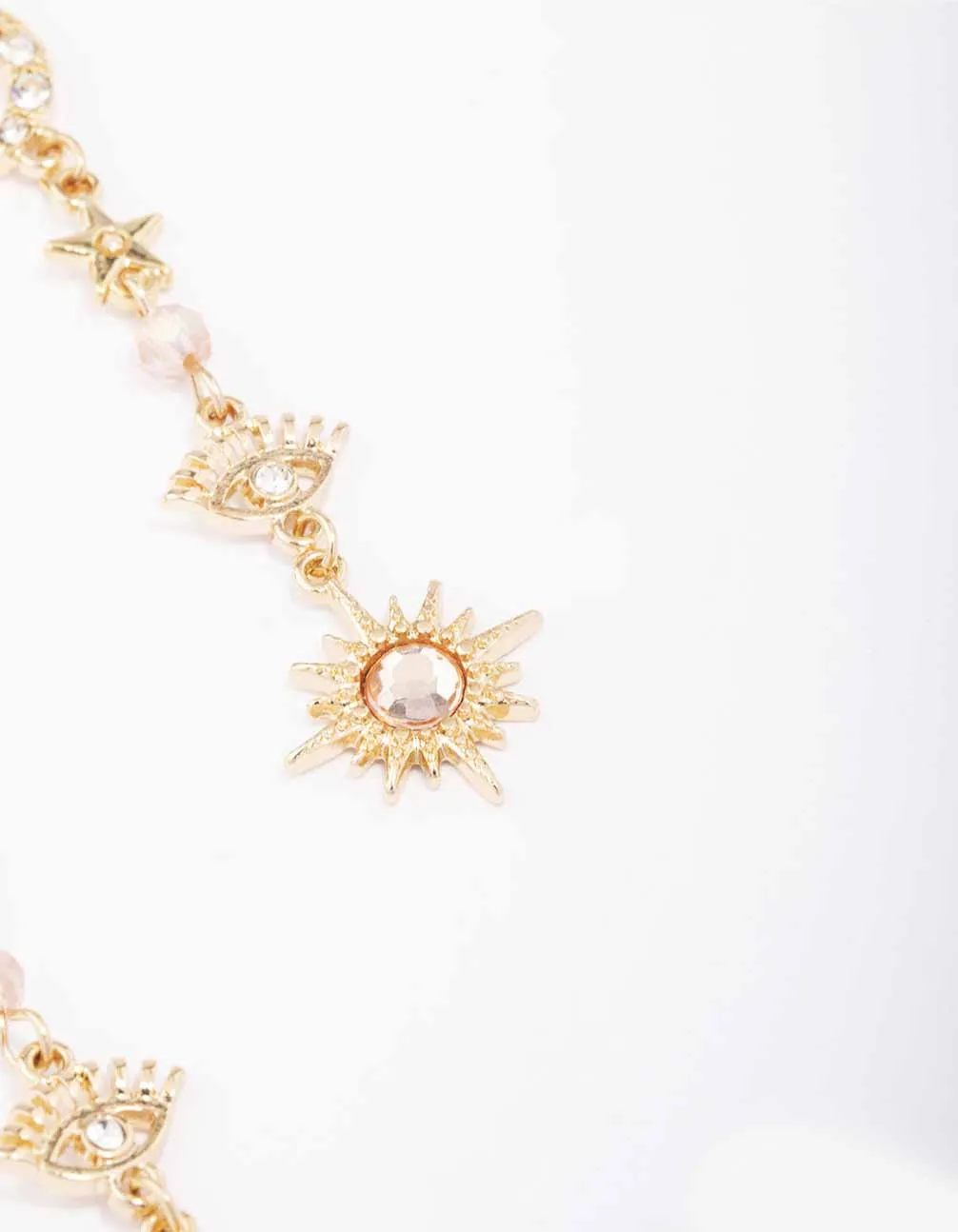 Gold Mixed Celestial Diamante Drop Earrings sold by lovisa product image thumbnail 3