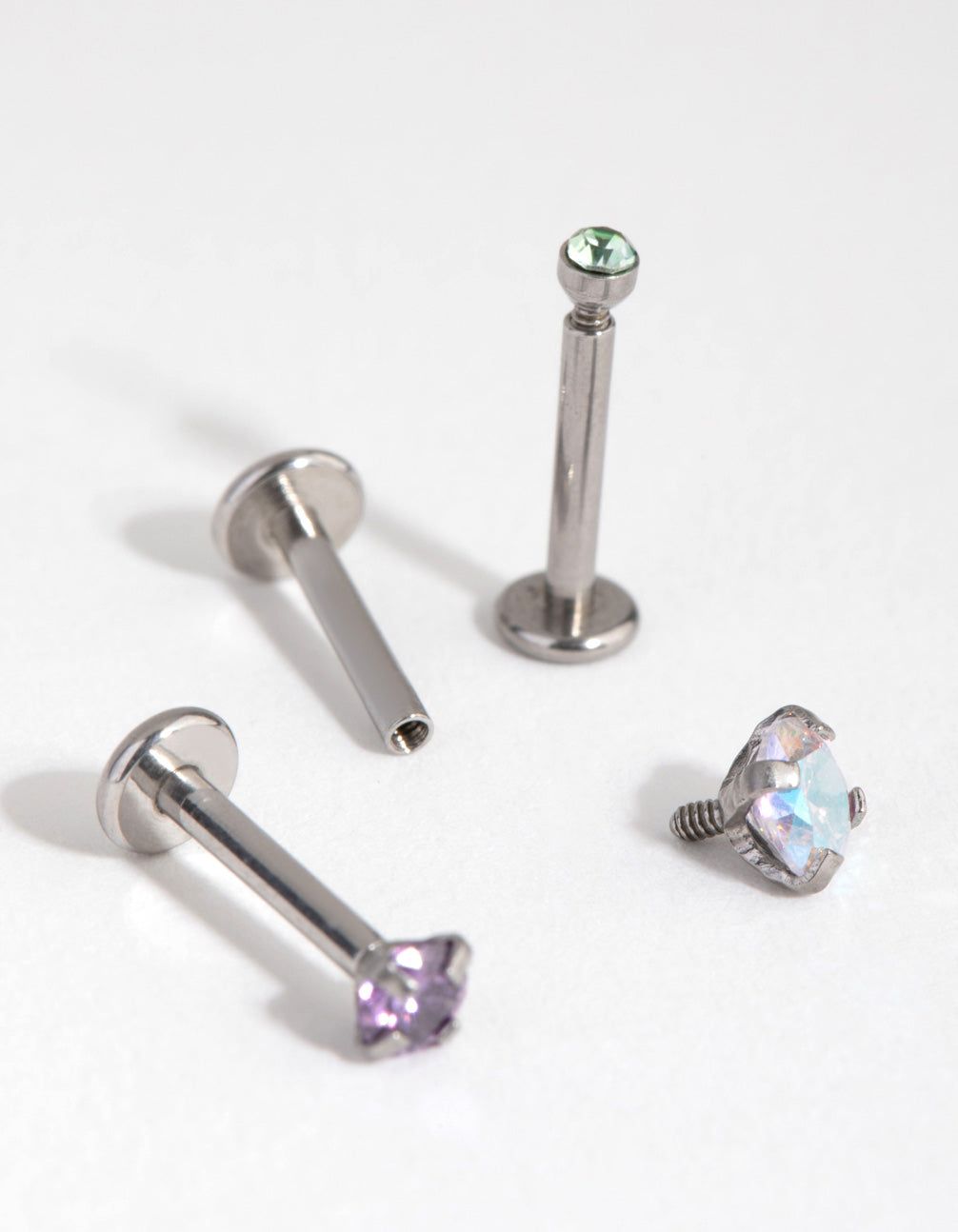 Rhodium Surgical Steel Graduated Cubic Zirconia Flat Backs sold by lovisa product image thumbnail 2