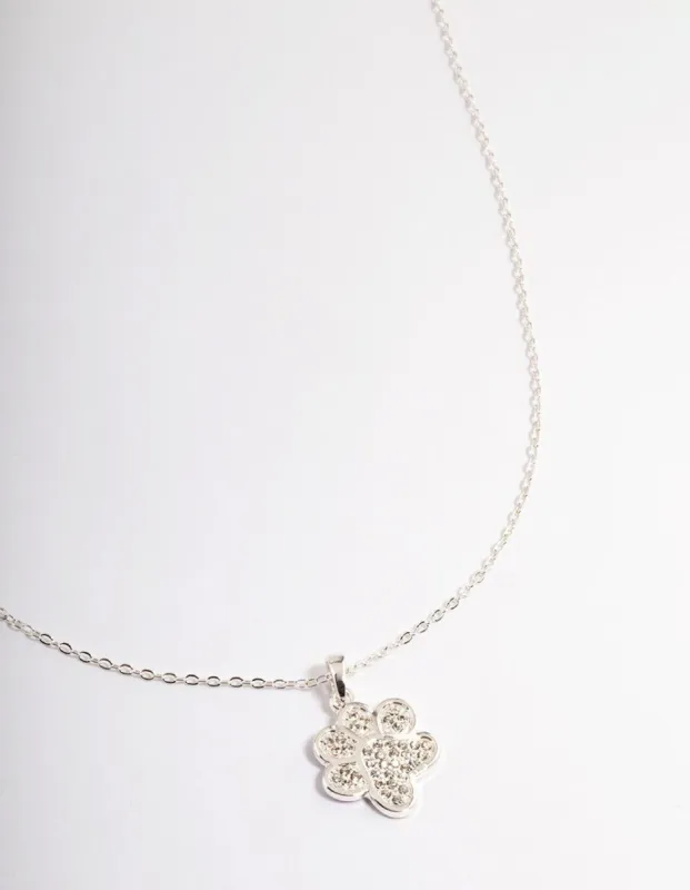 Silver Pave Diamante Paw Print Necklace sold by lovisa
