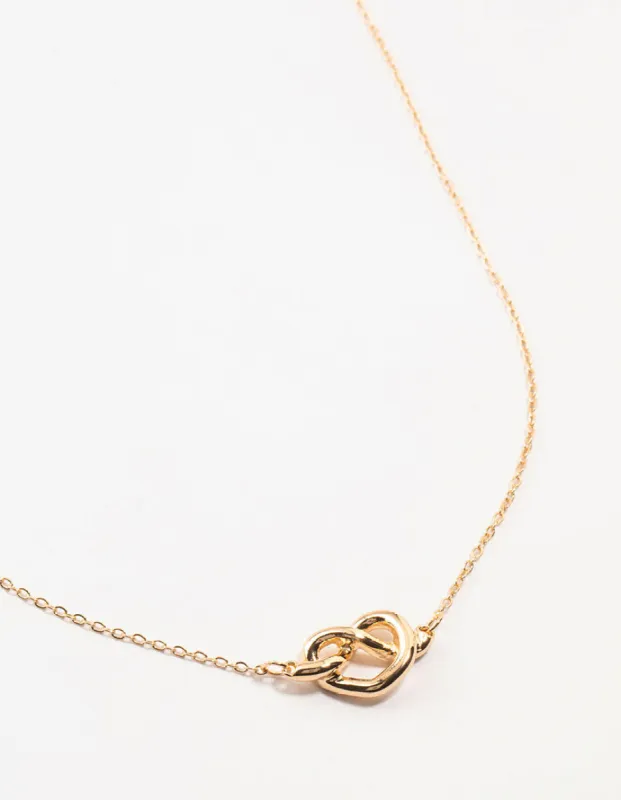 Gold Dainty Knotted Necklace sold by lovisa