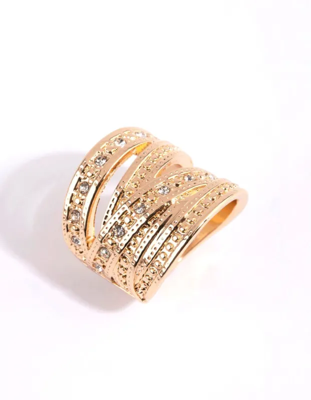 Gold Diamante Wrap Ring sold by lovisa