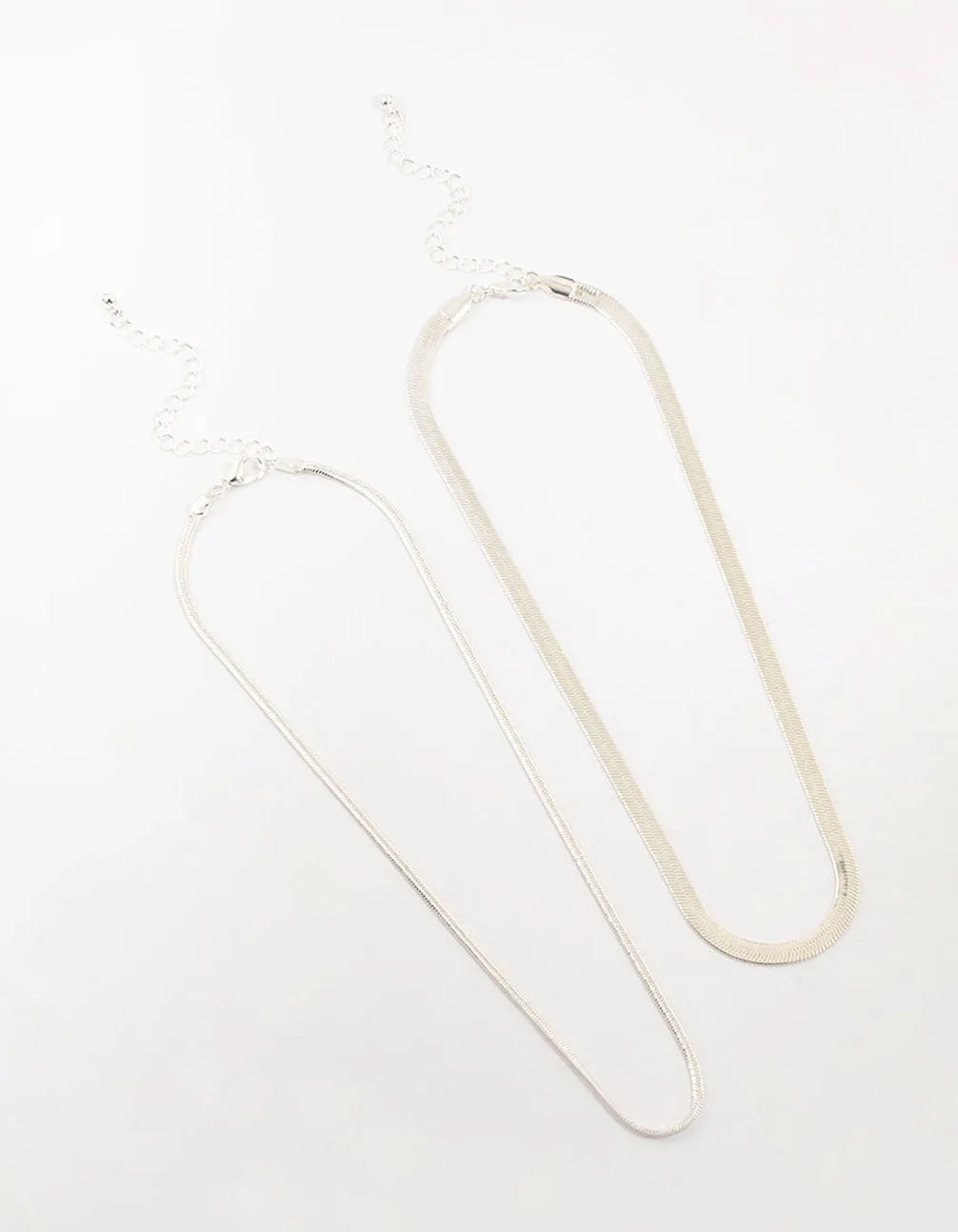 Silver Plated Herringbone Chain Necklaces 2-Pack sold by lovisa product image thumbnail 2