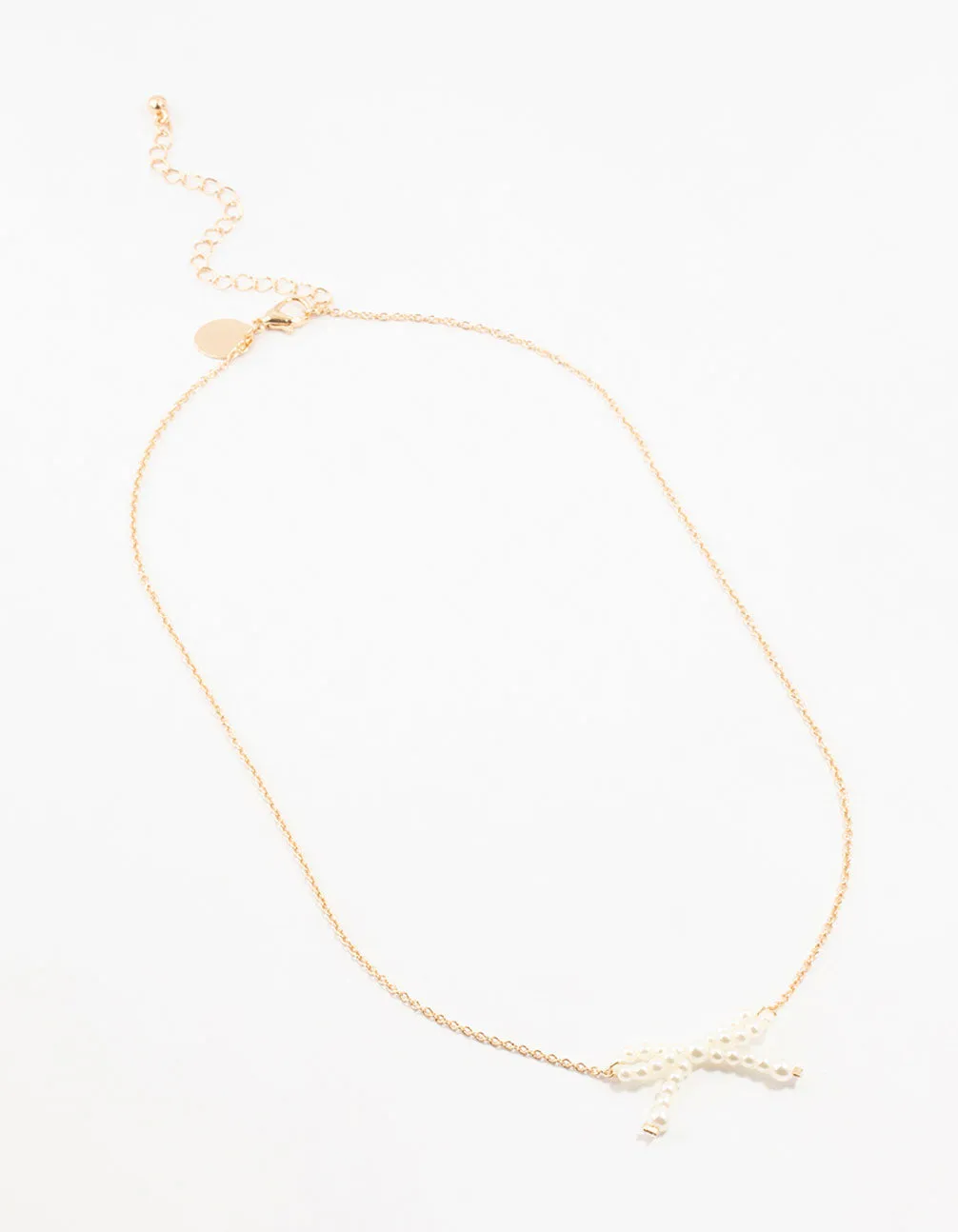 Gold Pearl Bow Necklace sold by lovisa product image thumbnail 2