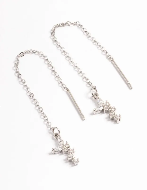 Rhodium Surgical Steel Butterfly Chain Drop Earrings sold by lovisa