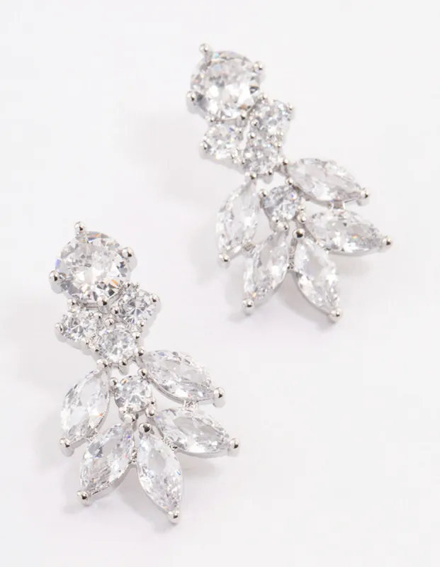 Rhodium Navette Mini Drop Earrings sold by lovisa