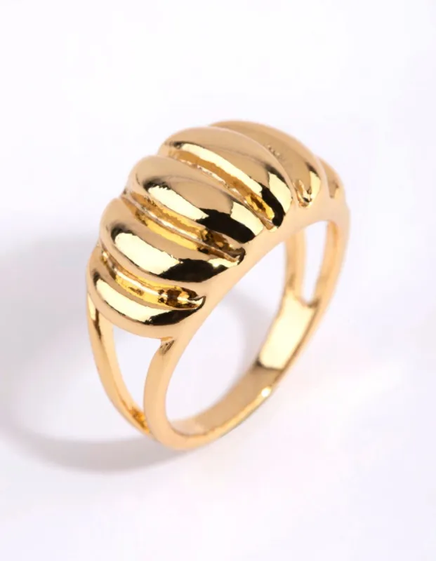 Gold Plated Croissant Ring sold by lovisa