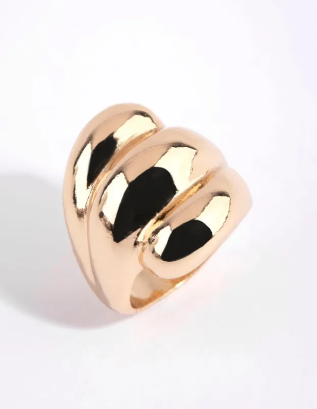 Gold Triple Row Bubble Ring sold by lovisa