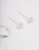 Sterling Silver Cubic Zirconia & Twisted Hoop Earrings sold by lovisa