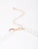 Rose Gold Pearl Bow Necklace sold by lovisa