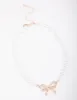Rose Gold Pearl Bow Necklace sold by lovisa