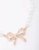 Rose Gold Pearl Bow Necklace sold by lovisa