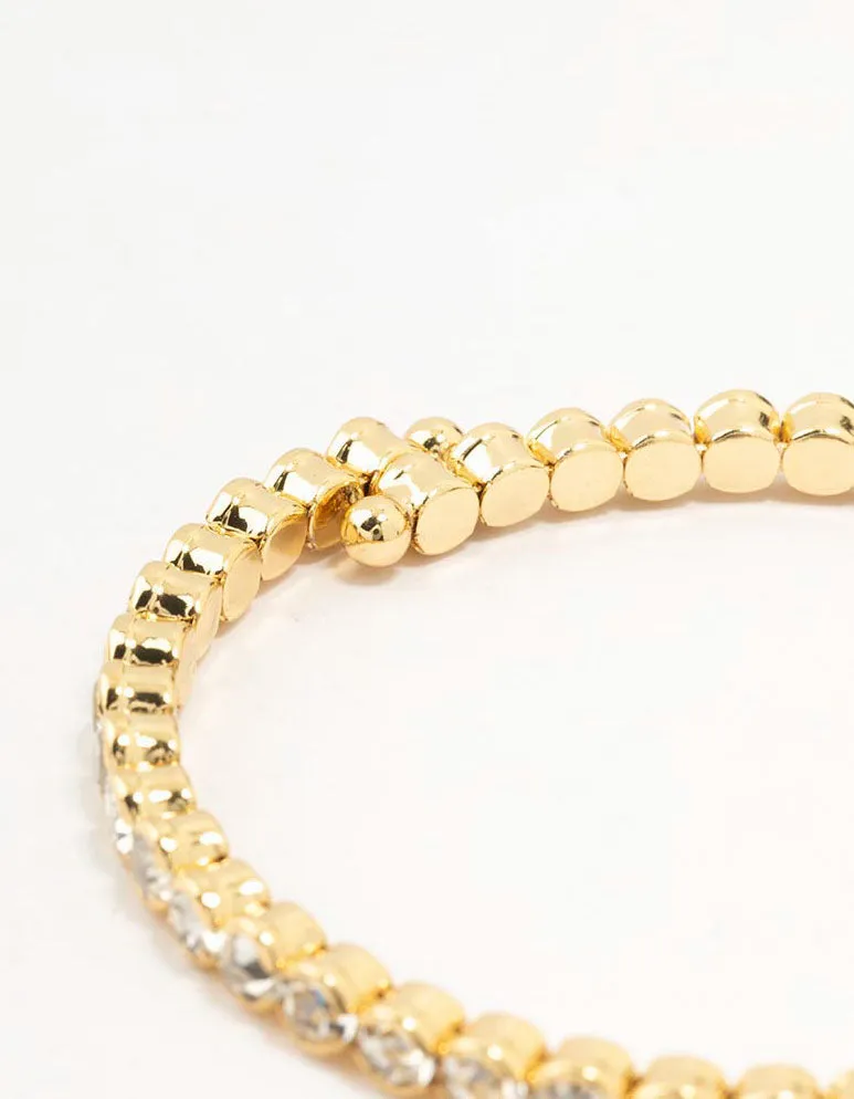 Gold Plated Round Stone Wrist Cuff sold by lovisa product image thumbnail 3