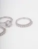 Rhodium Pave Solitaire Ring 3-Pack sold by lovisa
