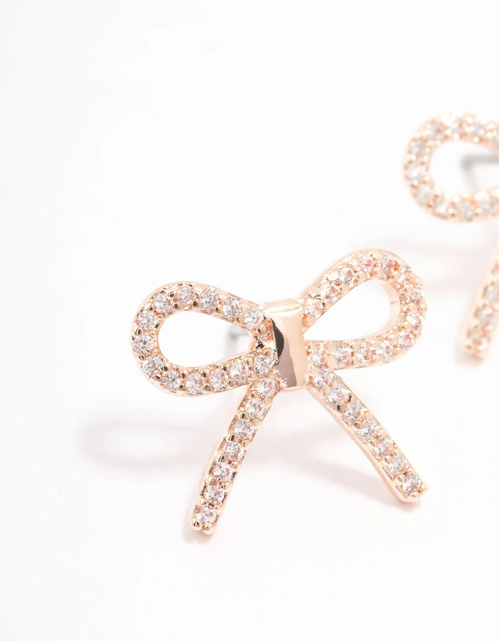 Rose Gold Cubic Zirconia Bow Stud Earrings sold by lovisa product image thumbnail 2