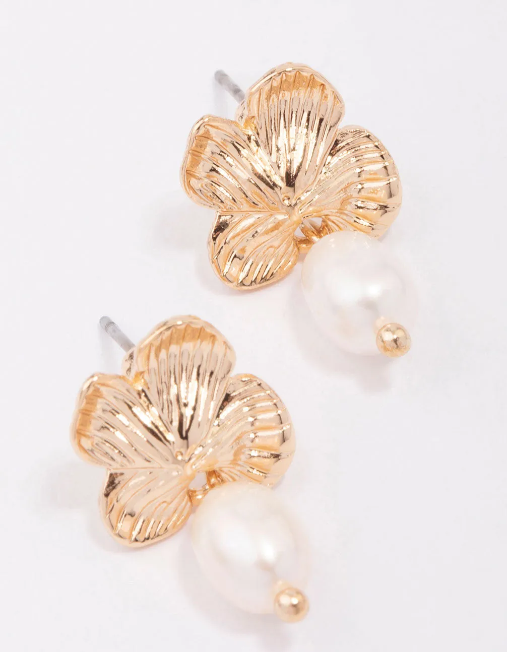 Gold Flower Pearl Drop Earrings sold by lovisa product image thumbnail 3
