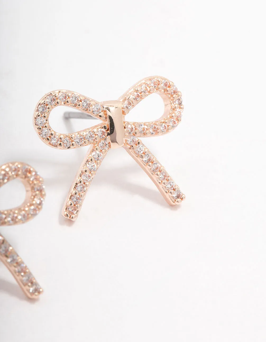 Rose Gold Cubic Zirconia Bow Stud Earrings sold by lovisa product image thumbnail 3