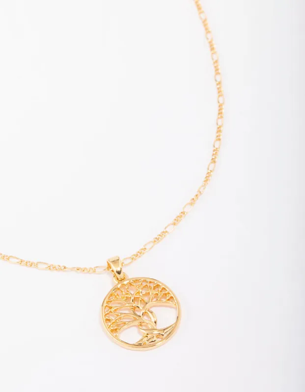 Gold Plated Tree of Life Pendant Necklace sold by lovisa