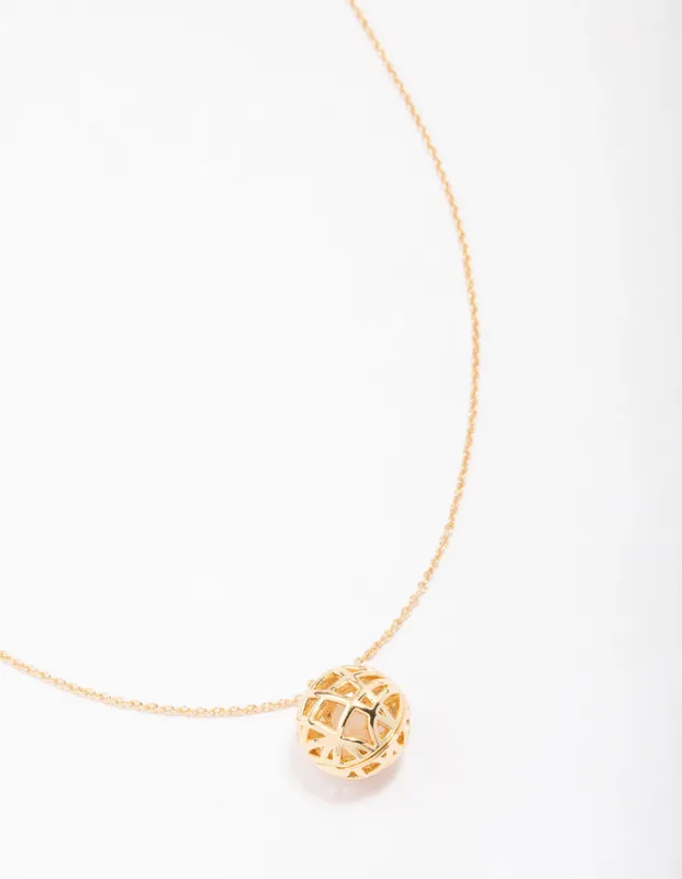 Gold Plated Sphere Pendant Necklace sold by lovisa