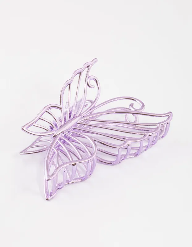 Lilac Detailed Butterfly Claw Clip sold by lovisa