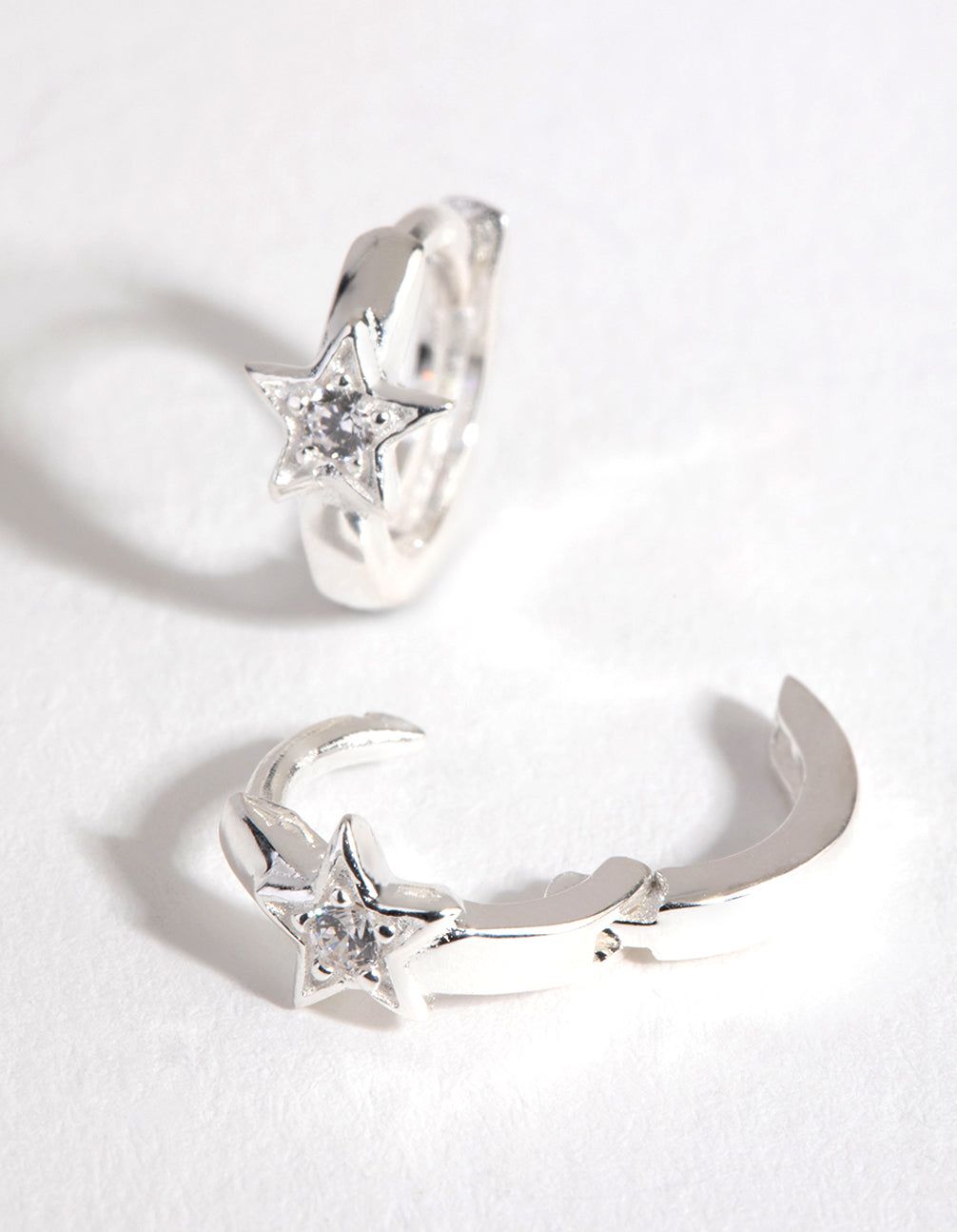 Sterling Silver Diamond Cut Star Huggie Earrings sold by lovisa product image thumbnail 2