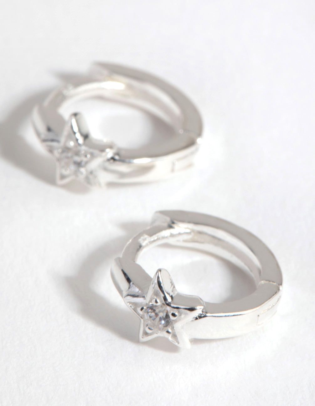 Sterling Silver Diamond Cut Star Huggie Earrings sold by lovisa product image thumbnail 3