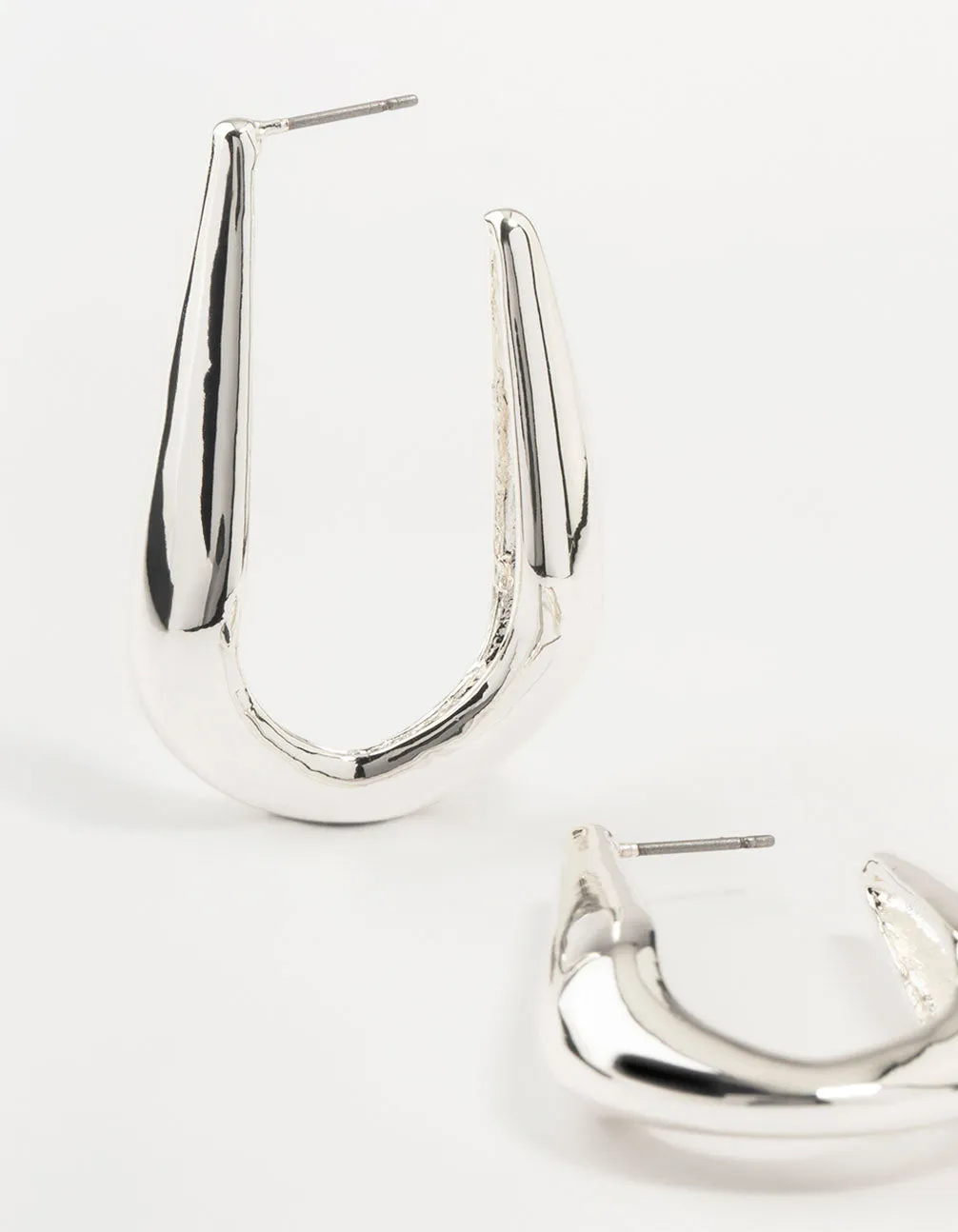Large Silver Smooth Hoop Earrings sold by lovisa product image thumbnail 2