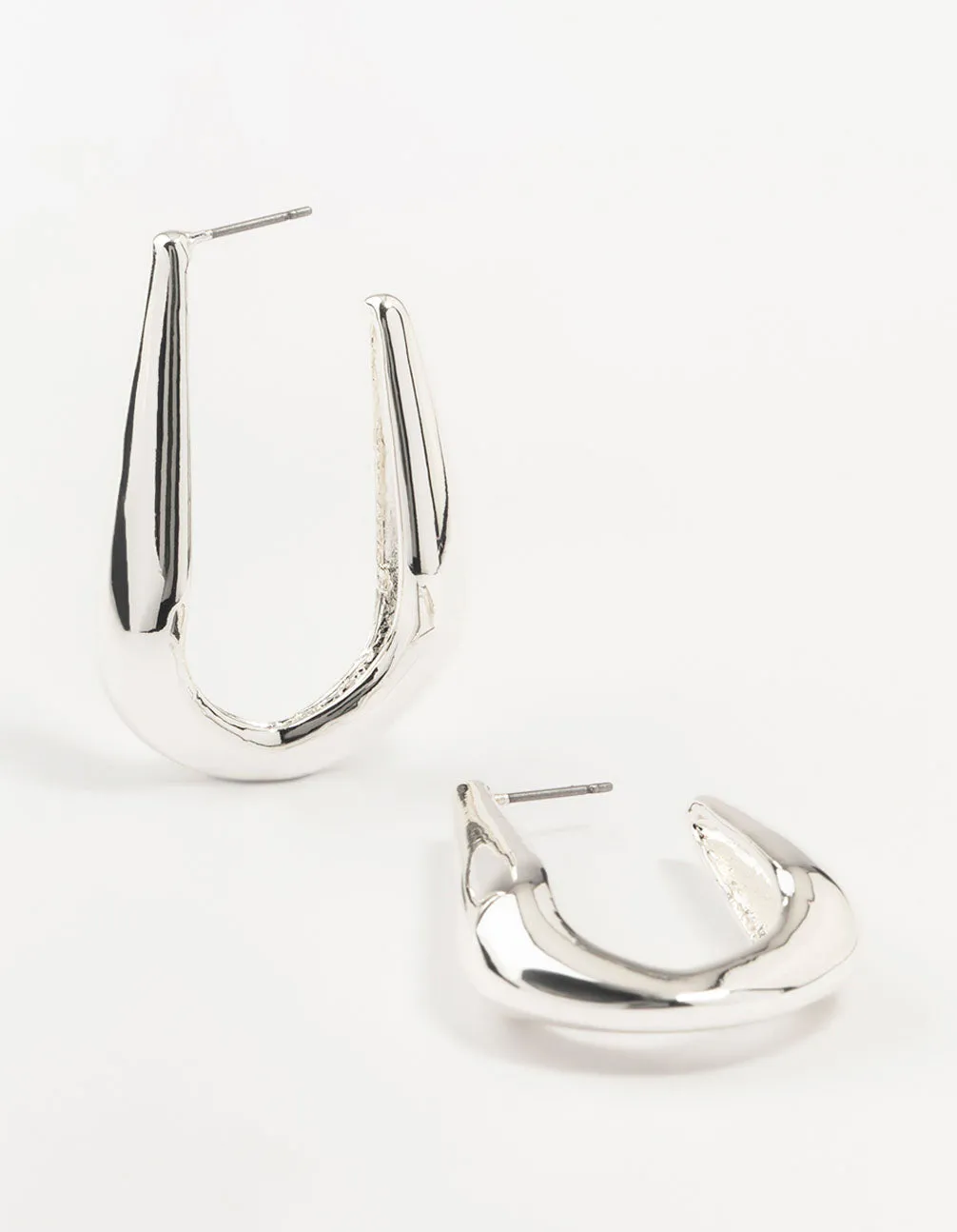 Large Silver Smooth Hoop Earrings sold by lovisa
