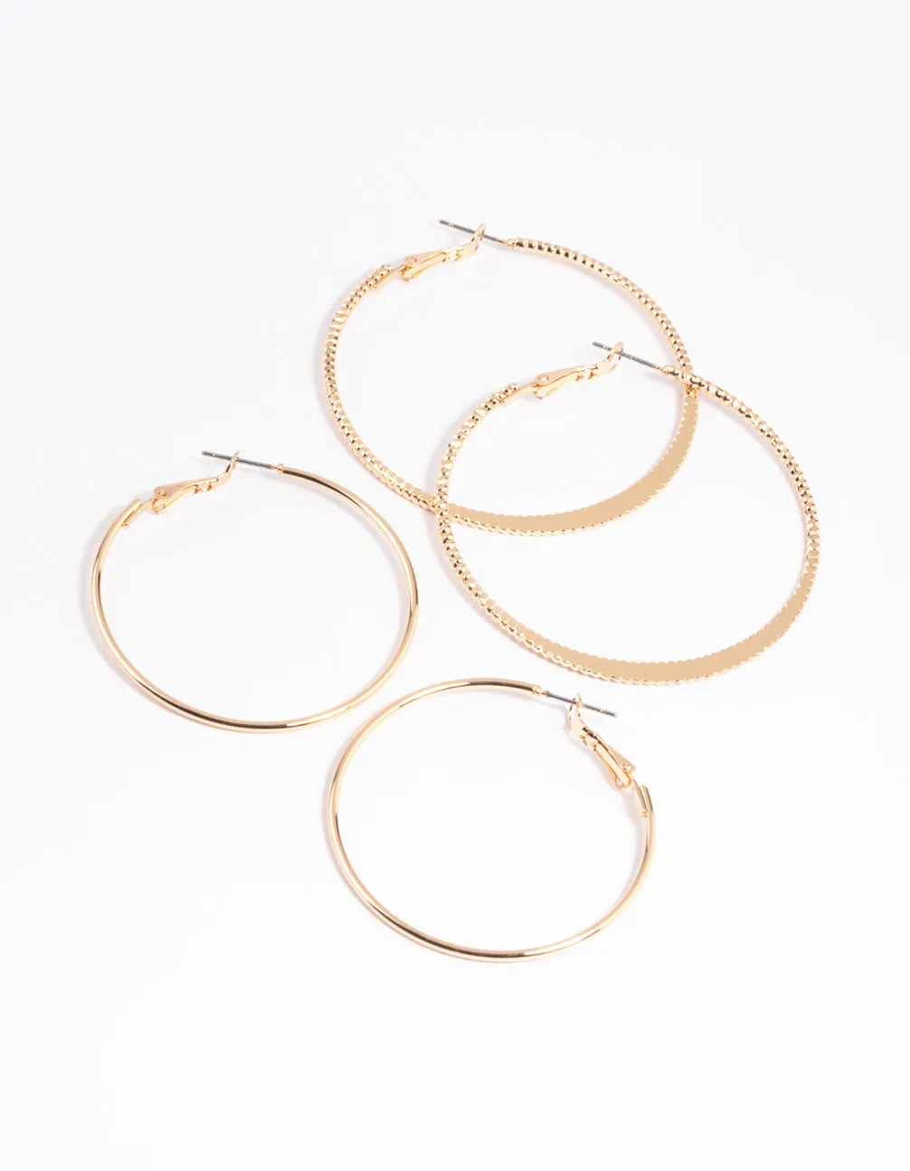 Gold Plain Hoop Earring Set sold by lovisa