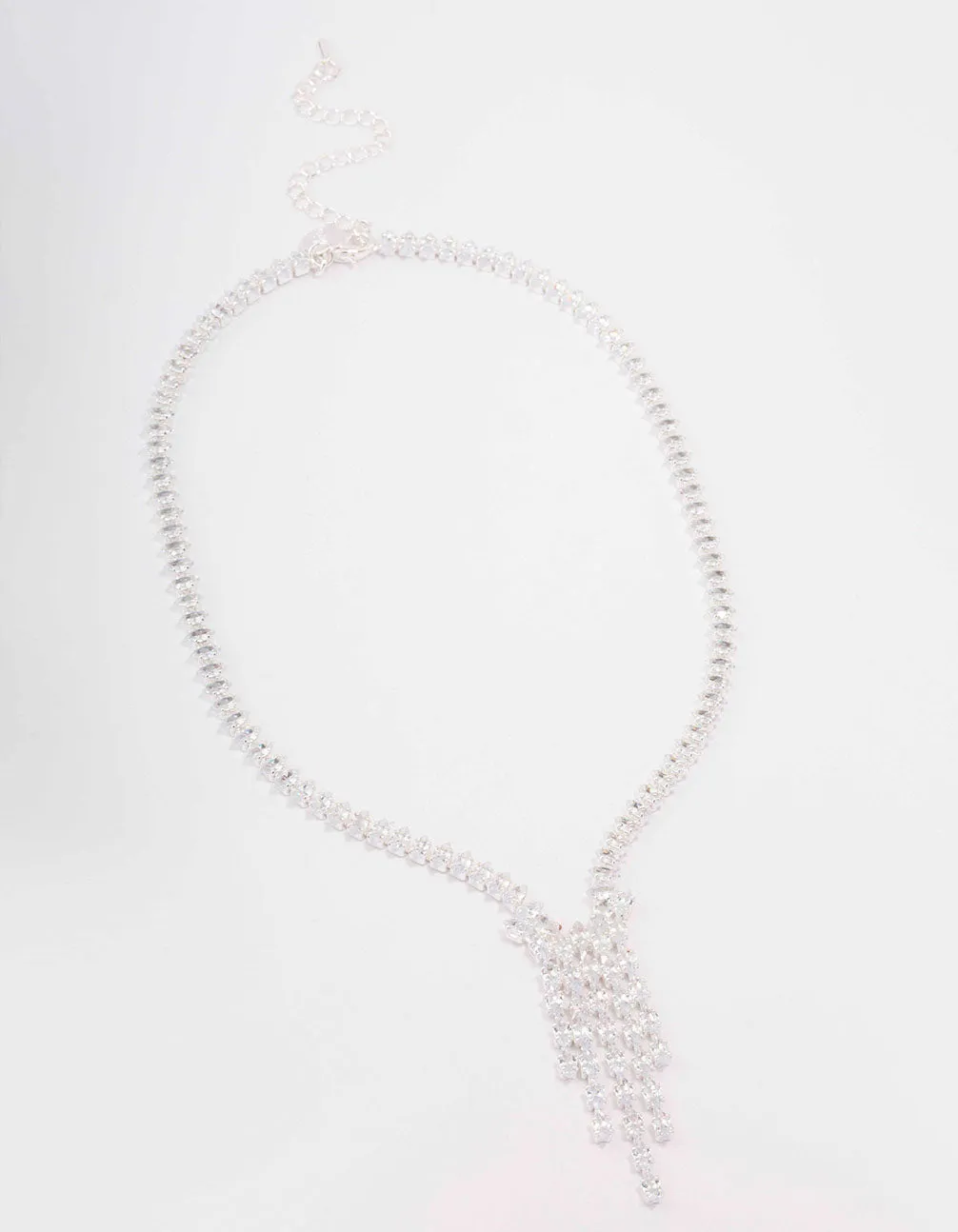 Silver Cubic Zirconia Marquise Drop Necklace sold by lovisa product image thumbnail 2