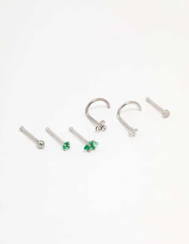Surgical Steel Cluster Marquise Nose Piercing 6-Pack sold by lovisa