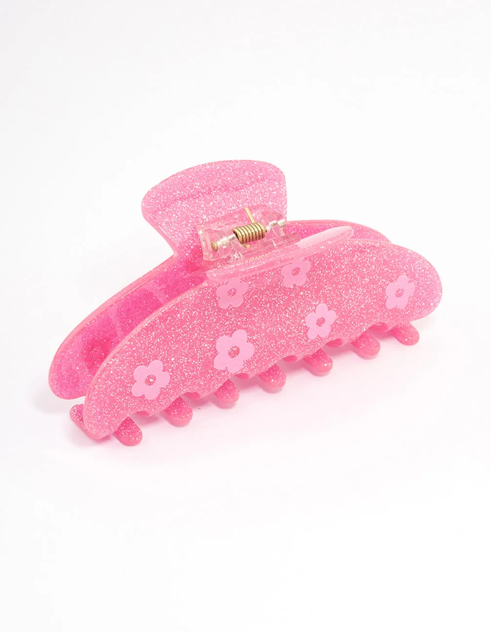 Acrylic Pink Glitter Flower Claw Clip sold by lovisa product image thumbnail 2