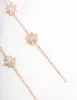 Rose Gold Cubic Zirconia Floral Waterfall Drop Earrings sold by lovisa