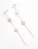 Rose Gold Cubic Zirconia Floral Waterfall Drop Earrings sold by lovisa