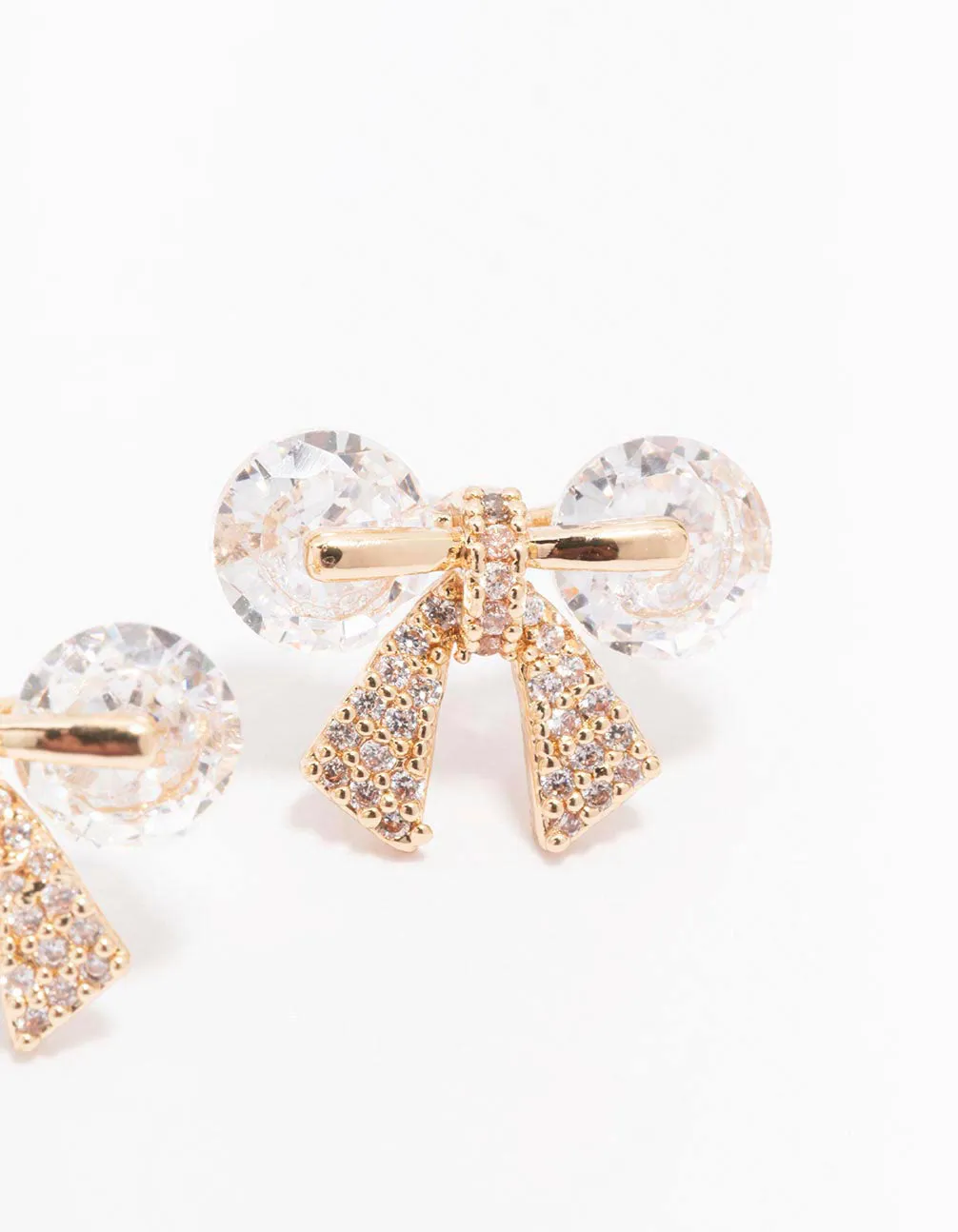 Gold Diamante Bow Stud Earrings sold by lovisa product image thumbnail 3