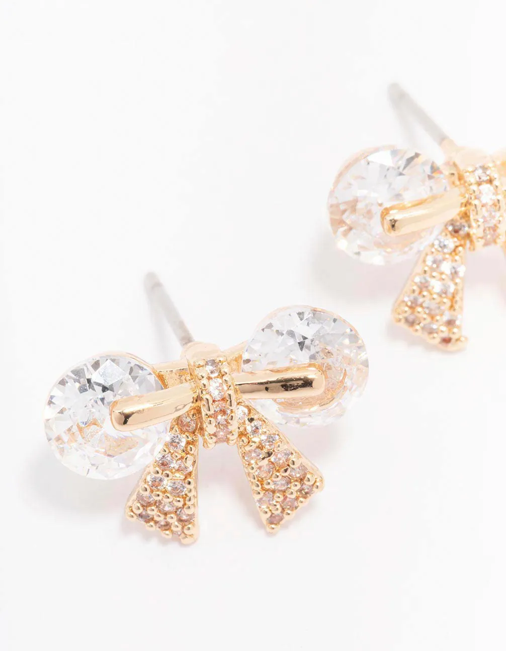 Gold Diamante Bow Stud Earrings sold by lovisa product image thumbnail 2