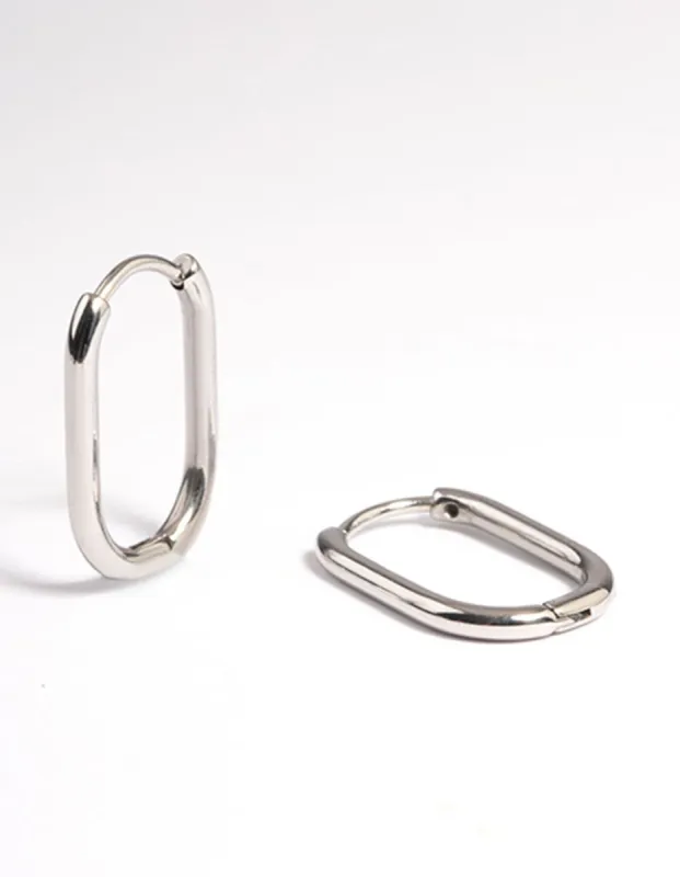 Surgical Steel Rounded Rectangle Hoop Earrings sold by lovisa