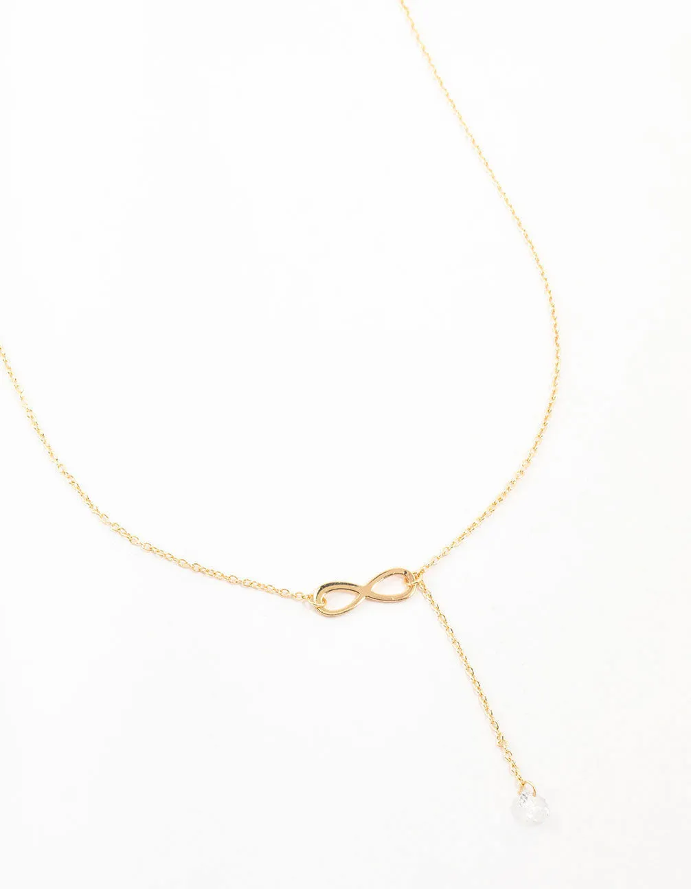 Gold Infinity Diamante Y-Necklace sold by lovisa