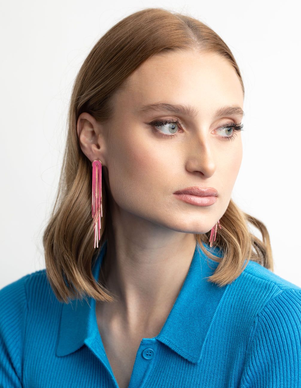 Pink Waterfall Chain Drop Earrings sold by lovisa product image thumbnail 4