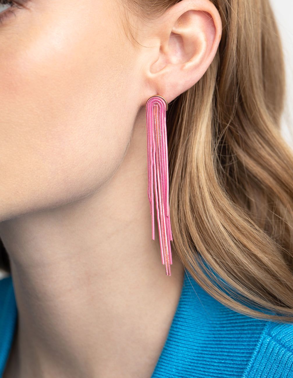 Pink Waterfall Chain Drop Earrings sold by lovisa product image thumbnail 2