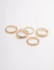 Gold Plated Molten Mixed Ring 5-Pack sold by lovisa
