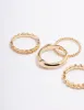 Gold Plated Molten Mixed Ring 5-Pack sold by lovisa