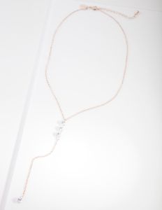 Rose Gold Cubic Zirconia Drop Necklace sold by lovisa